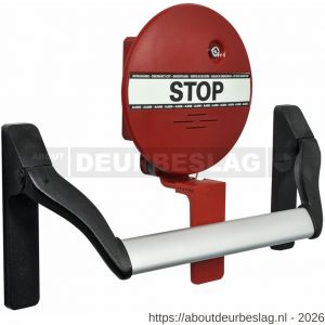 GfS DX 950 DEXCON alarm voor paniekstangen inclusief verstelbaar hoekprofiel met veiligheidskoord 2x systeemsleutel 6x rode bovenplaten pictogram STOP 9 V batterij ingebouwde batterijbewaking EN 1125 95 dB - A30203521 - afbeelding 1