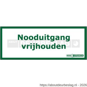 GfS SP 391 paniekopener pictogram Nooduitgang vrijhouden 209x98 mm - A30202667 - afbeelding 1