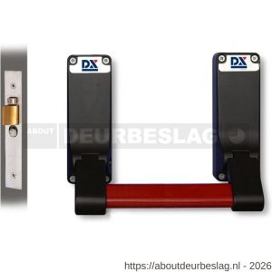 Dulimex DX PO 305 EB RZ anti-paniekstang DX 305 RZ enkele deur 1-puntssluiting met insteek anti-paniekslot doornmaat 56,9 mm PC maat 47,5 mm rood-zwart - A30202145 - afbeelding 1