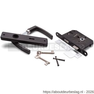 Dulimex DX DKS BB 56 BE deurkrukset kruk met schild dag en nachtslot klavier SL 56 zwart - A30204795 - afbeelding 1