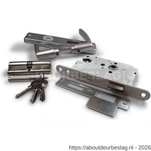 Dulimex DX DKS PC3030 AF deurkrukset kruk met PC55 schild dag en nachtslot inclusief cilinder PC 3030 F1 - A30203486 - afbeelding 1