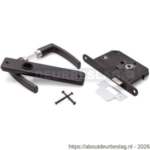 Dulimex DX DKS LS BE deurkrukset kruk met schild loopslot zwart - A30204797 - afbeelding 1