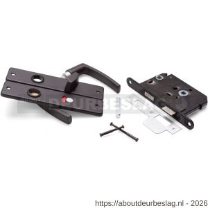 Dulimex DX DKS WBS 63 BE deurkrukset kruk met WC-schild WC-badkamerslot zwart - A30204798 - afbeelding 1