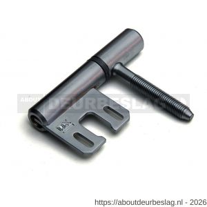 Dulimex DX HPL148250HK-6 inboorpaumelle diameter 14 mm grijze nylon ring voor houten deuren en metalen inmetselkozijnen staal satijn verchroomd - A30201666 - afbeelding 1