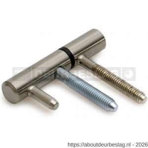 Dulimex DX HPL14755043-5 inboorpaumelle diameter 14 mm zwarte nylon ring voor houten deuren en kozijnen staal RVS finish - A30201663 - afbeelding 1