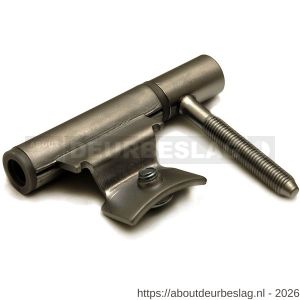 Dulimex DX HPL148050MK-6 inboorpaumelle diameter 14 mm grijze nylon ring voor houten deuren en metalen inmetselkozijnen staal satijn verchroomd - A30201664 - afbeelding 1