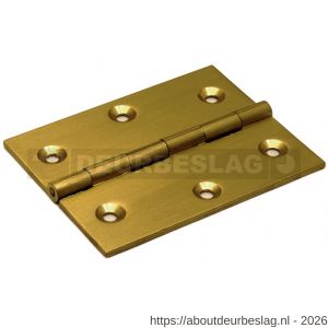 Dulimex DX H161-40352102 smalscharnier rechte hoeken 40x35 mm vaste messing pen massief messing - A30201713 - afbeelding 1