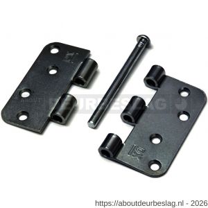 Dulimex DX H167L89892105 kogellagerscharnier ronde hoeken 89x89 mm verzinkte pen staal verzinkt los gestort - A30201760 - afbeelding 1