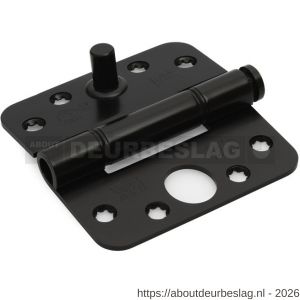 Dulimex DX H165E89895124 nylon glijlagerscharnier 3 mm doorgezette knoop ronde hoeken 89x89 mm verzinkte pen staal zwart SKG*** - A30204672 - afbeelding 1