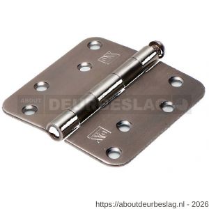 Dulimex DX H367-89893003 scharnier ronde hoeken 89x89 mm losse RVS pen RVS geborsteld - A30204038 - afbeelding 1