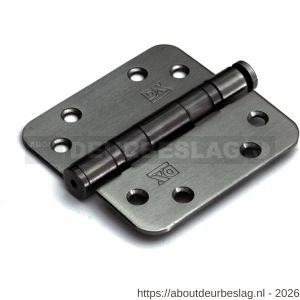Dulimex DX H367B89893103 kogellagerscharnier 3 mm doorgezette knoop ronde hoeken 89x89 mm RVS pen RVS geborsteld - A30203665 - afbeelding 1