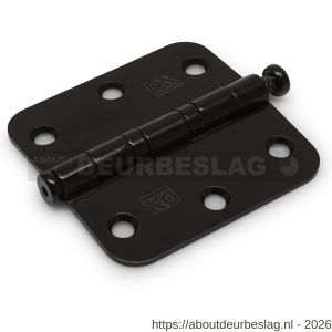 Dulimex DX H367-76763104 kogellagerscharnier ronde hoeken 76x76 mm RVS pen RVS geborsteld zwart - A30203663 - afbeelding 1