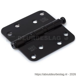 Dulimex DX H367-89893104 kogellagerscharnier ronde hoeken 89x89 mm RVS pen RVS geborsteld zwart - A30203664 - afbeelding 1