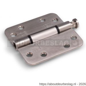 Dulimex DX H365E89895105 nylon glijlagerscharnier 3 mm doorgezette knoop ronde hoeken 89x89 mm RVS pen RVS geborsteld - A30204187 - afbeelding 1