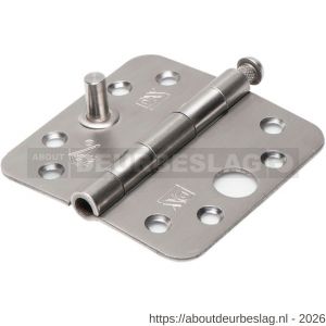 Dulimex DX H367-89893023 scharnier ronde hoeken 89x89 mm losse RVS pen RVS geborsteld SKG*** - A30204039 - afbeelding 1