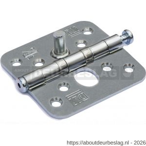 Dulimex DX H367-76762025 kogellagerscharnier ronde hoeken 76x76 mm RVS pen RVS geborsteld SKG** - A30201764 - afbeelding 1