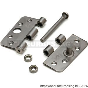 Dulimex DX H367L89892025 kogellagerscharnier 3 mm ronde hoeken 89x89 mm RVS pen RVS geborsteld SKG*** los gestort - A30201768 - afbeelding 1