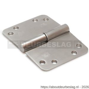 Dulimex DX H379125892313 kogelstiftpaumelle ronde hoeken 125x89 mm links RVS geborsteld SKG *** - A30203605 - afbeelding 1