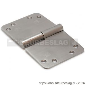 Dulimex DX H379150892313 kogelstiftpaumelle ronde hoeken 150x89 mm links RVS geborsteld SKG *** - A30203606 - afbeelding 1