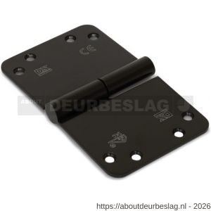 Dulimex DX H379150892314 kogelstiftpaumelle ronde hoeken 150x89 mm links RVS geborsteld zwart SKG *** - A30204712 - afbeelding 1