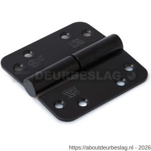 Dulimex DX H379-89892314 kogelstiftpaumelle ronde hoeken 89x89 mm links RVS geborsteld zwart SKG *** - A30203668 - afbeelding 1