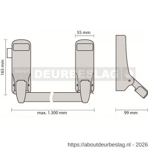 Briton PO 378 EB SE anti-paniekstang Briton 378 SE enkele deur 1-puntssluiting opliggende dagschoot zilvergrijs - A30202121 - afbeelding 2