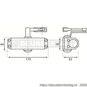 Briton DD 121 CE deurdranger Briton 121 CE EN 1154 EN 1634 vaste zwaarte 3 zilvergrijs - A30204912 - afbeelding 2