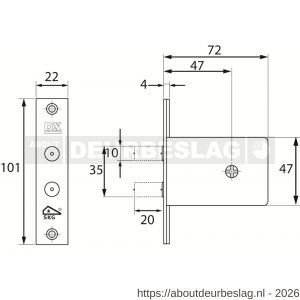 Dulimex DX DSKG 6001B KD insteek-bijzetslot DX SKG* verschillend sluitend - A30203938 - afbeelding 2