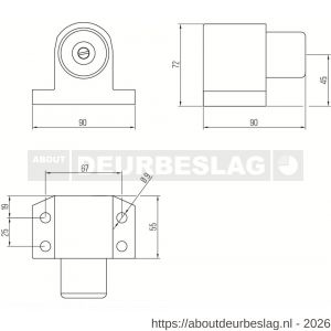 Deni DST HDGR V SE deurstopper vloermodel geveerde stootbuffer Robusto serie exclusief bevestigingsmateriaal zilver - A30204256 - afbeelding 2