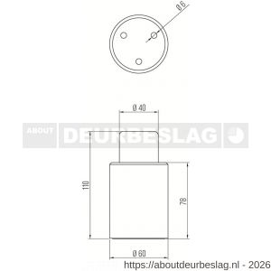 Deni DST HDGR W SE deurstopper wandmodel geveerde stootbuffer Robusto serie exclusief bevestigingsmateriaal zilver - A30204258 - afbeelding 2