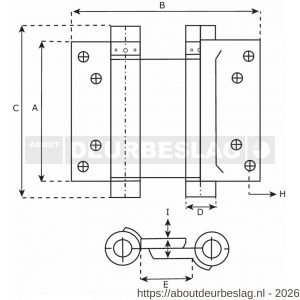 IBFM DVD 050/28 SE Bommer deurveerscharnier dubbelwerkend 28/50 mm deurdikte 18-25 mm staal zilvergrijs - A30203674 - afbeelding 2