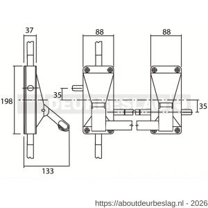 Dulimex DX PO 702 EB DX anti-paniekstang Heavy Duty DX 702 enkele deur 2-puntssluiting inbraakwerend voor houten deuren antraciet grijs - A30202139 - afbeelding 2