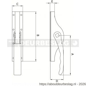 Deni ESPOMP 10 pompespagnolet met geleiders zonder sluitplaten en stang 10 mm staal verzinkt - A30203623 - afbeelding 2