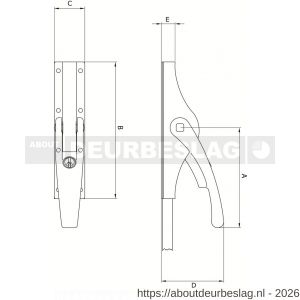 Deni ESPOMP 13 CIL pompespagnolet afsluitbaar gelijksluitend met geleiders zonder sluitplaten en stang 13 mm staal verzinkt - A30203626 - afbeelding 2