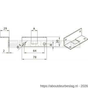 Deni HSP 10 hoeksluitplaat 10x10 mm voor pompespagnolet - A30203628 - afbeelding 2