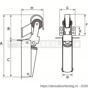 Justor DRV 1V SS deuropvanger Justor FR 1G zwaarte 1 zonder haak instelbare sluitsnelheid RVS - A30202167 - afbeelding 2