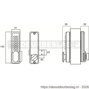 Dulimex DX KNSV-1155 SCP mechanisch codeslot met inbouw nachtschoot en vastzetter zeer eenvoudig herprogrammeerbaar satijn verchroomd - A30203969 - afbeelding 2