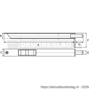 Dulimex DX KSB 15025 SCP bascule kantschuif 7550 SCP 150x25x21 mm facetrand aluminium mat verchroomd - A30202475 - afbeelding 2