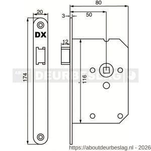Dulimex DX LS-50-LSWE loopslot doornmaat 50 mm ronde voorplaat wit inclusief rechthoekige sluitplaat - A30201992 - afbeelding 2