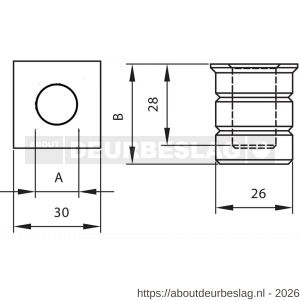 Deni STOFPOT 10 sluitpot 10 mm instort model uitneembaar voor schoonmaken voor pompespagnolet stangen - A30203638 - afbeelding 2