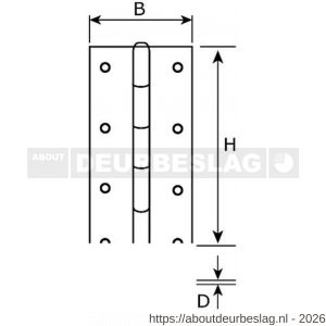 Dulimex DX PI 320500PB K pianoscharnier 0,7x32x480 mm staal vermessingd met DX kopkaart - A30201910 - afbeelding 2