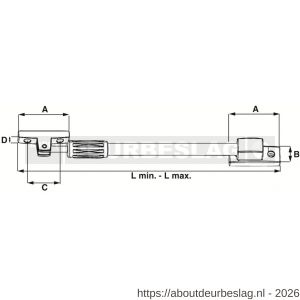 Dulimex DX RUZT120SS telescopische raamuitzetter naar binnen- en buitendraaiend 225-295 mm minimaal-maximaal RVS-antraciet - A30202749 - afbeelding 2
