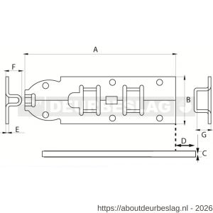 Dulimex DX SG 040BV plaatschuif 20x40 mm schootdikte 2 mm vlak model staal verzinkt - A30202585 - afbeelding 2