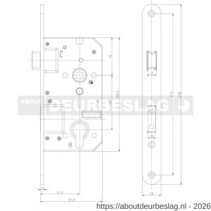 Dulimex DX DNSV-PC72RH veiligheidsinsteekslot SKG** doornmaat 50 mm PC 72 rechte voorplaat RVS - A30204902 - afbeelding 2