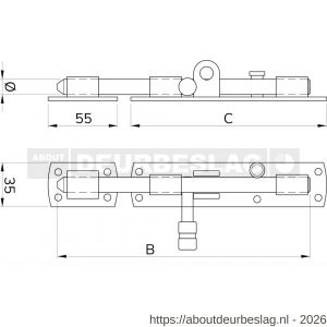 IBFM HSG 200V hangslotgrendel verticaal diameter 12 mm 200 mm staal verzinkt - A30204926 - afbeelding 2