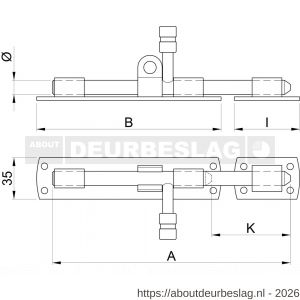 IBFM HSG 100H SS hangslotgrendel diameter 12 mm horizontaal 100 mm RVS - A30204933 - afbeelding 2