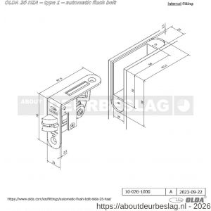 Olda 26 HZA T1 automatische kantschuif type 26 HZA type 1 hoek model staal verzinkt voor stalen-aluminium deuren - A30205035 - afbeelding 2