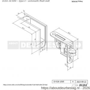 Olda 26 HZA T2 automatische kantschuif type 26 HZA type 2 hoek model staal verzinkt voor stalen-aluminium deuren - A30205036 - afbeelding 2