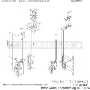 Olda 27 HZA T1 automatische kantschuif type 27 HZA type 1 staal verzinkt voor stalen-aluminium deuren - A30205037 - afbeelding 2