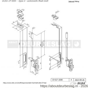 Olda 27 HZA T2 automatische kantschuif type 27 HZA type 2 staal verzinkt voor stalen-aluminium deuren - A30205038 - afbeelding 2